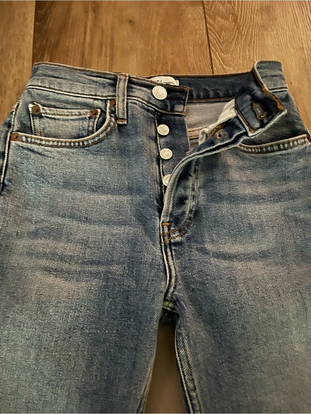Re/Done High Rise Ankle Crop Jeans